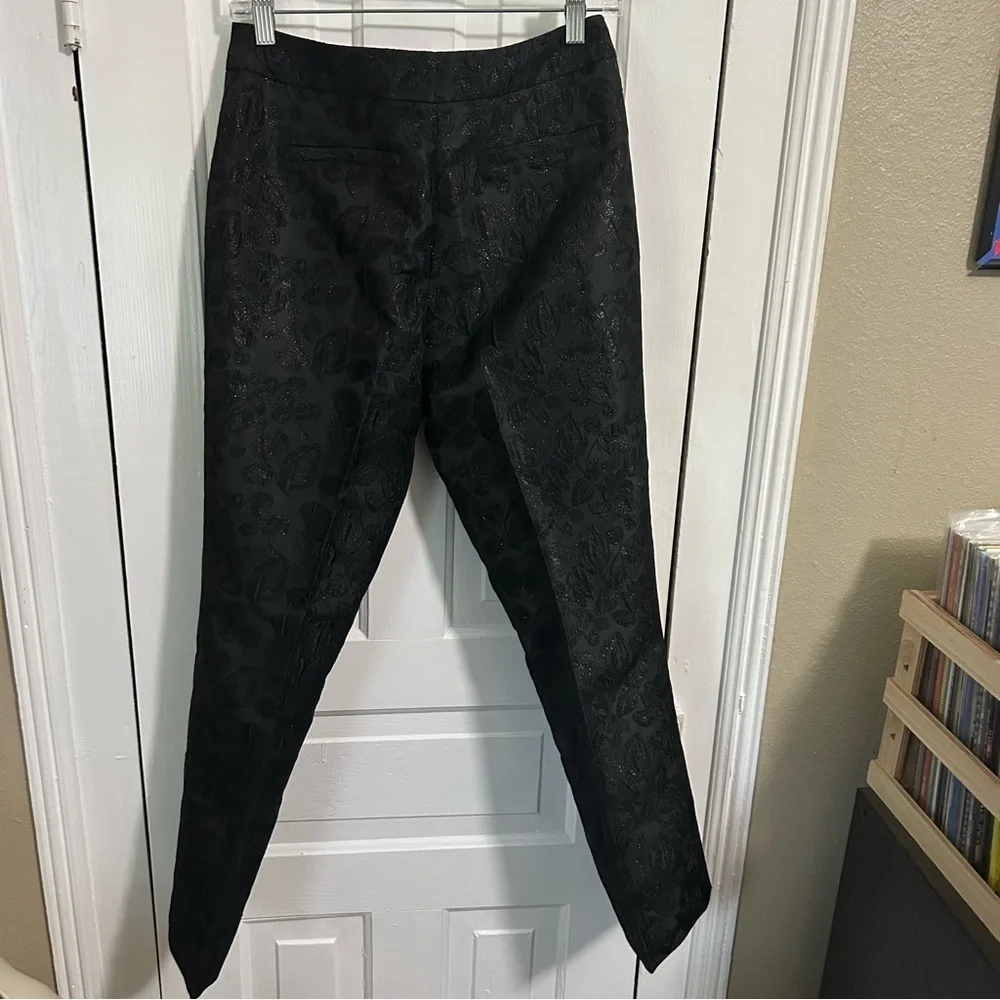 Kate Spade New York Metallic Jacquard Flare Pants Black Size 4 Z